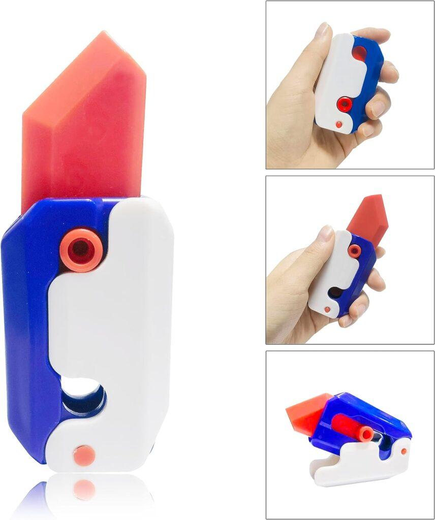 2 Pcs Fidget Toy Knife, 3D Printed Plastic Fidget Knife Toys for Adults  Teen (BluePurple)