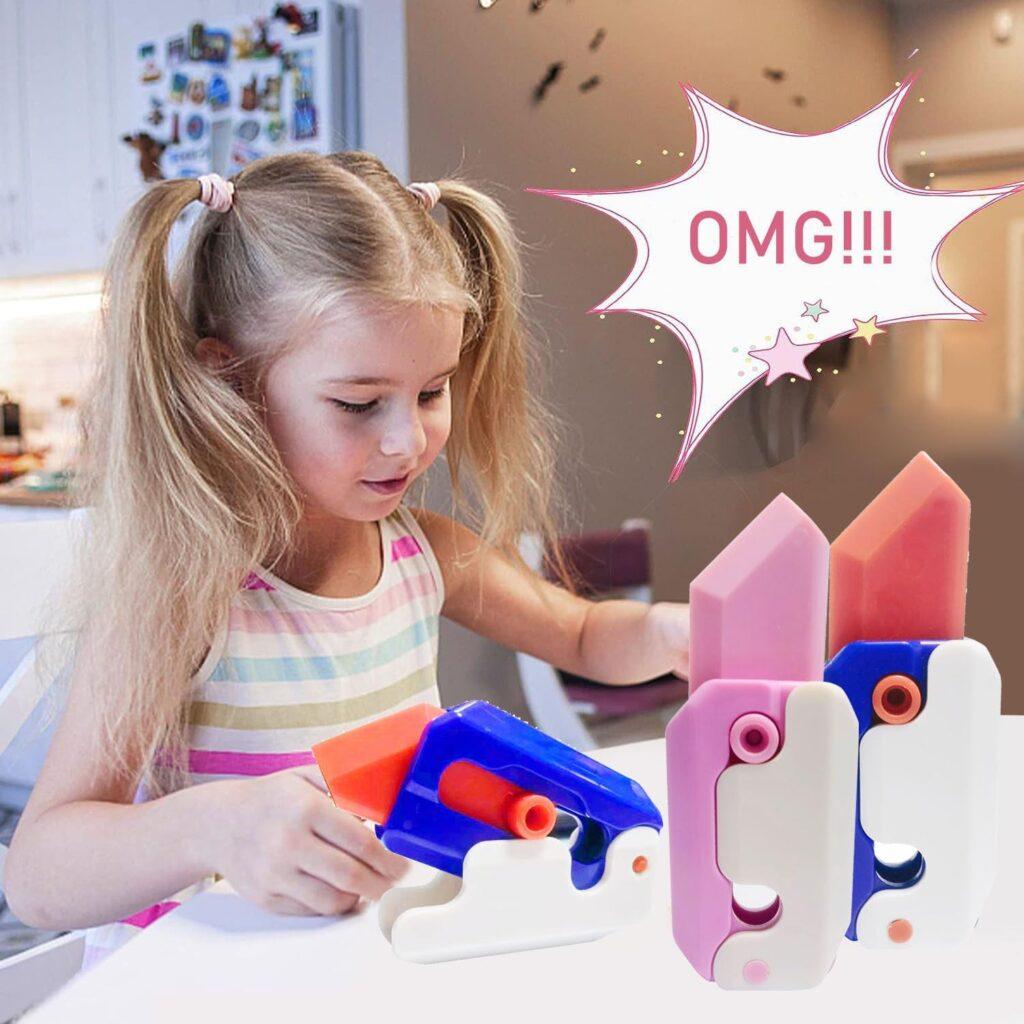 2 Pcs Fidget Toy Knife, 3D Printed Plastic Fidget Knife Toys for Adults  Teen (BluePurple)