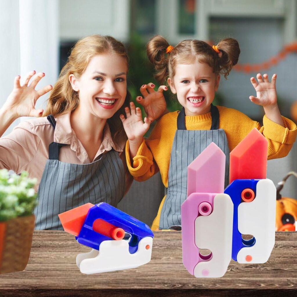 2 Pcs Fidget Toy Knife, 3D Printed Plastic Fidget Knife Toys for Adults  Teen (BluePurple)