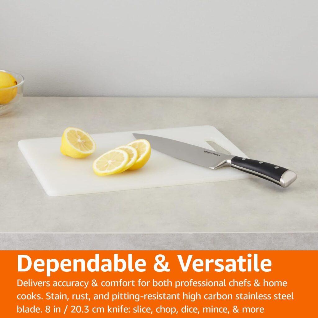 Amazon Basics Classic 8-inch Chef’s Knife with Three Rivets, Silver