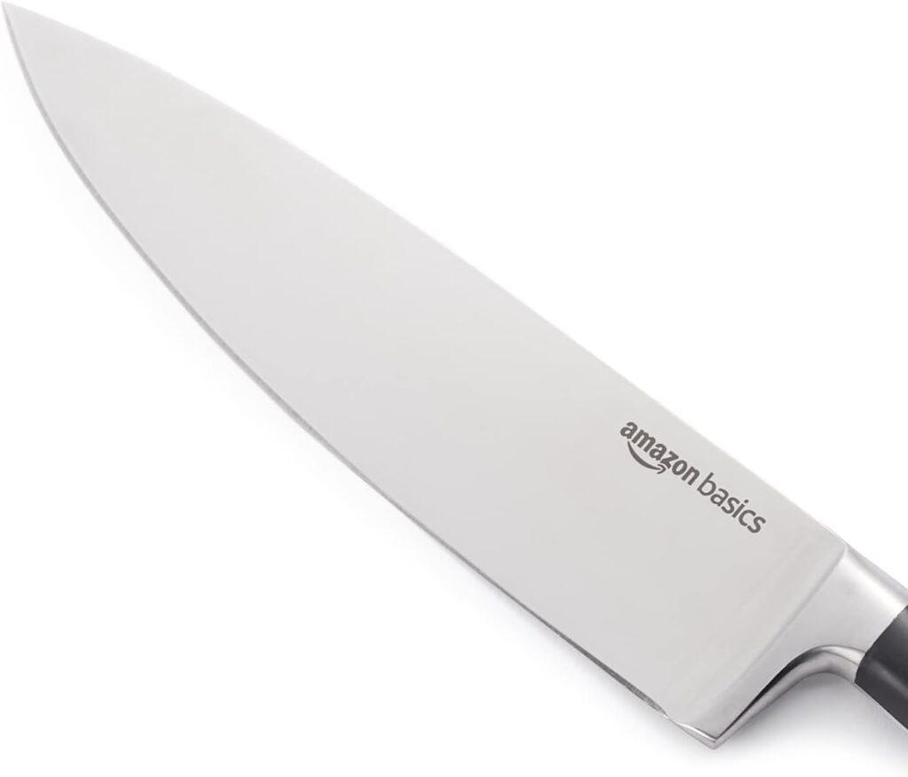 Amazon Basics Classic 8-inch Chef’s Knife with Three Rivets, Silver