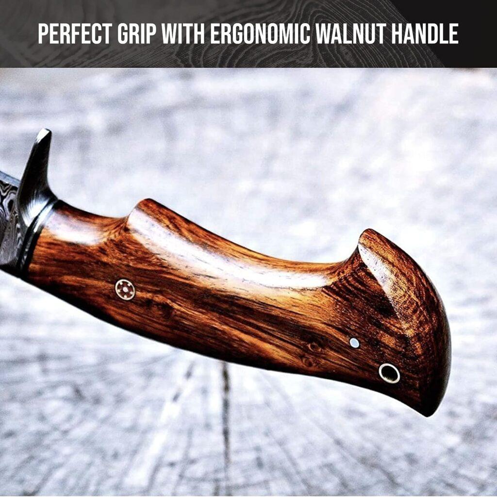 BIGCAT ROAR 10″ Handmade Damascus Hunting Knife product reviewed by Knives Reviewed