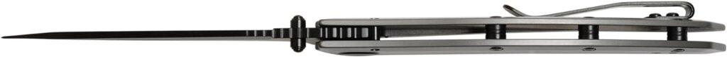 Kershaw Grid Pocketknife, 3.7 8Cr13MoV Steel Drop Point Plain Edge Blade, Assisted One-Handed Flipper or Thumb Stud Opening, Frame Lock EDC