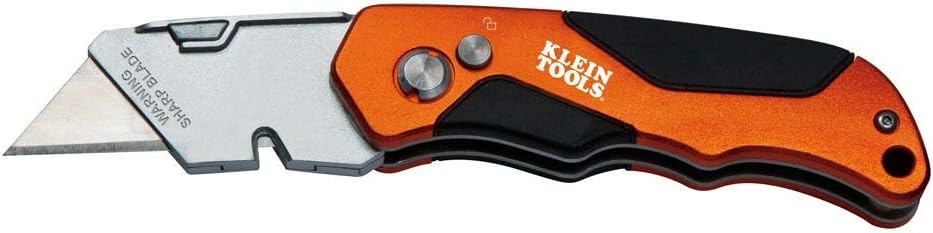 Klein Tools 44131 Utility Knife, Folding Heavy Duty Retractable Box Cutter and Crafting Knife, Includes Pocket Clip and 1 Blade Klein Tools 44131 Utility Knife, Folding Heavy Duty Retractable Box Cutter and Crafting Knife, Includes Pocket Clip and 1 Blade
