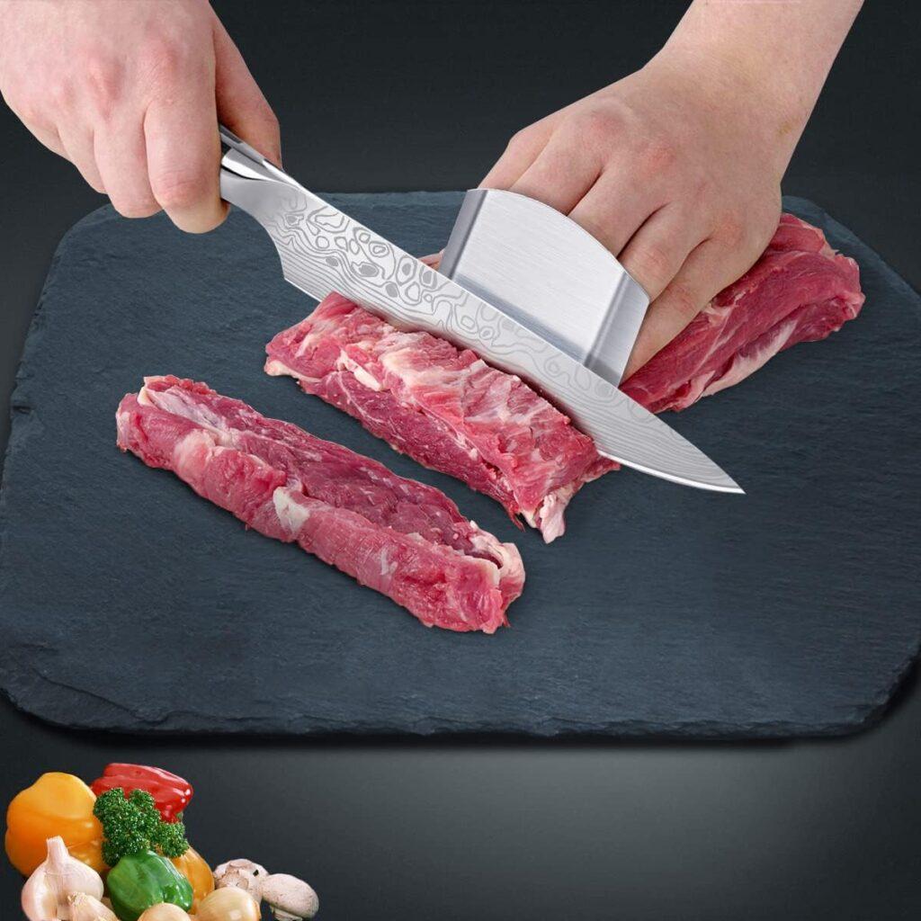 MOSFiATA 8 Super Sharp Professional Chefs Knife with Finger Guard and Knife Sharpener, German High Carbon Stainless Steel EN1.4116 with Micarta Handle and Gift Box MOSFiATA 8 Super Sharp Professional Chefs Knife with Finger Guard and Knife Sharpener, German High Carbon Stainless Steel EN1.4116 with Micarta Handle and Gift Box