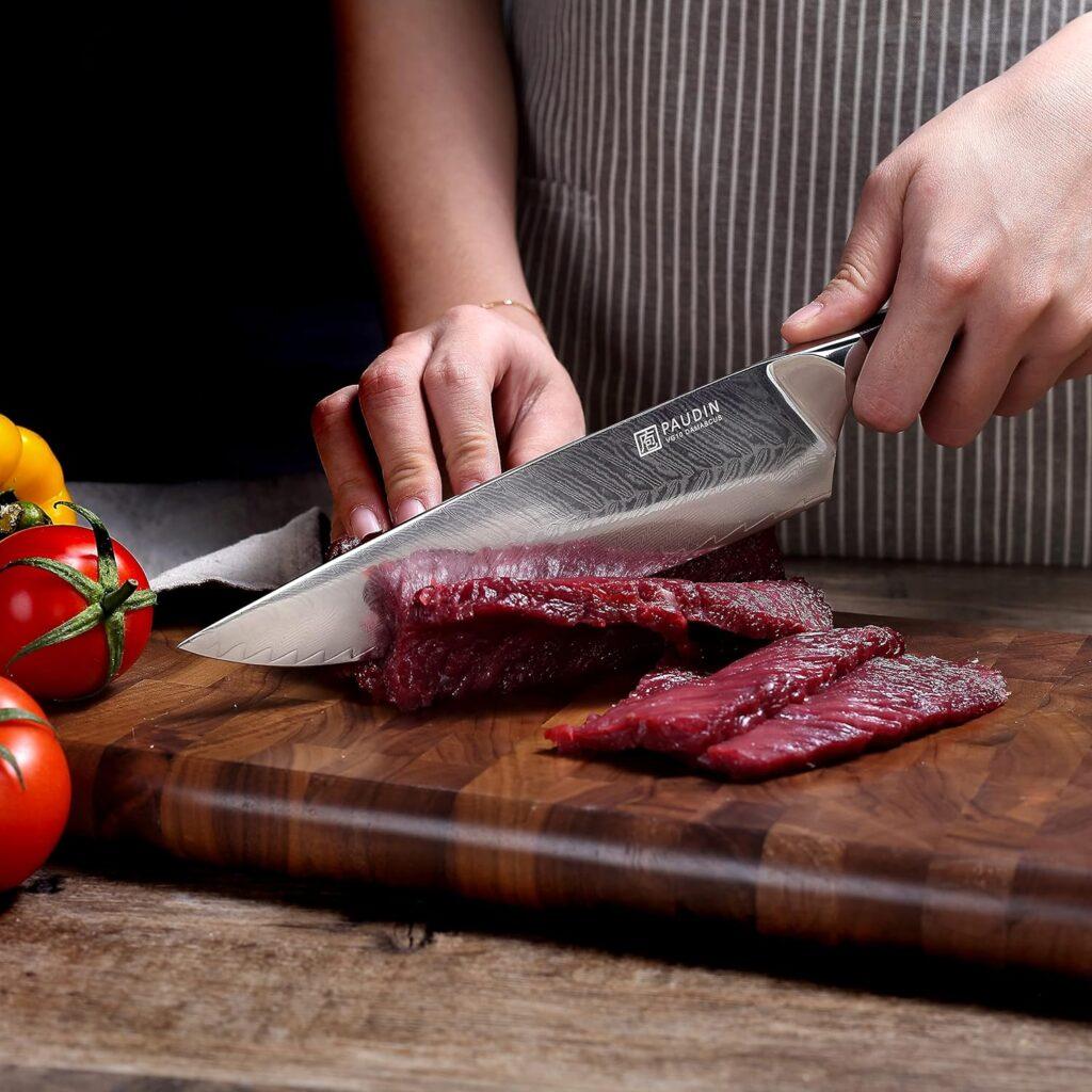 PAUDIN Chef Knife, 8 Inch High Carbon Stainless Steel Sharp Kitchen Knife with Ergonomic Handle, Gift Box for Family  Restaurant