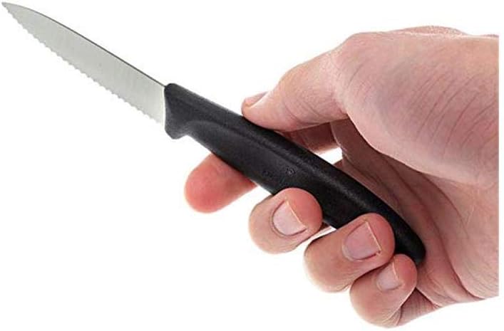 Victorinox 3.25 Inch Swiss Classic Paring Knife with Serrated Edge, Spear Point, Black
