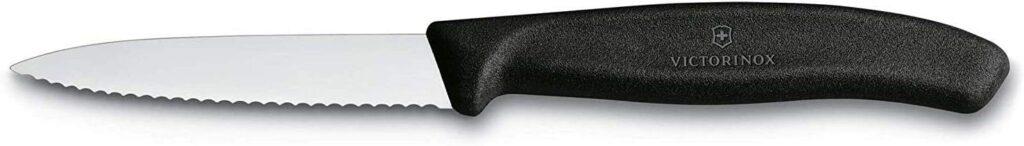 Victorinox 3.25 Inch Swiss Classic Paring Knife with Serrated Edge, Spear Point, Black