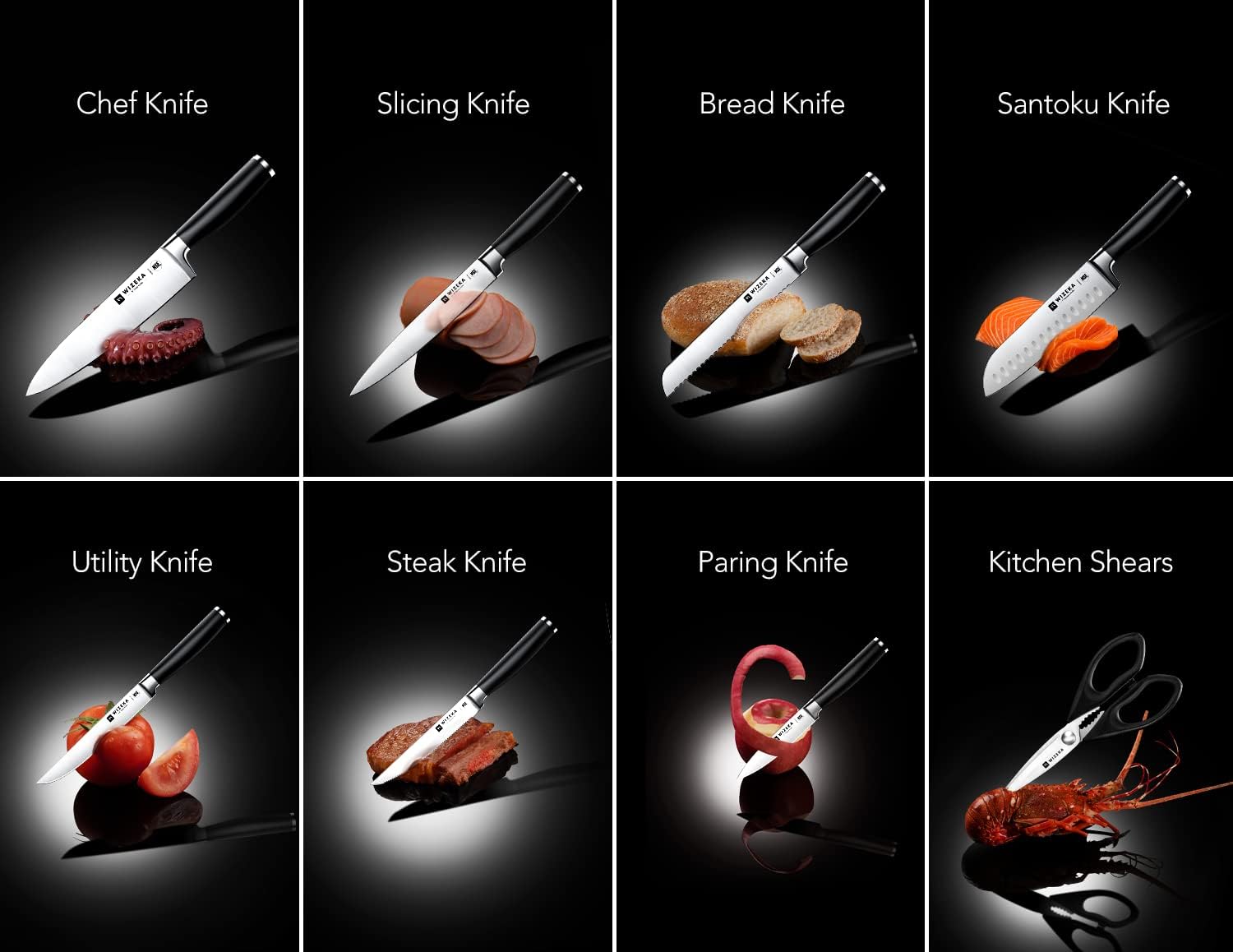 WIZEKA Knife Set product reviewed by Knives Reviewed
