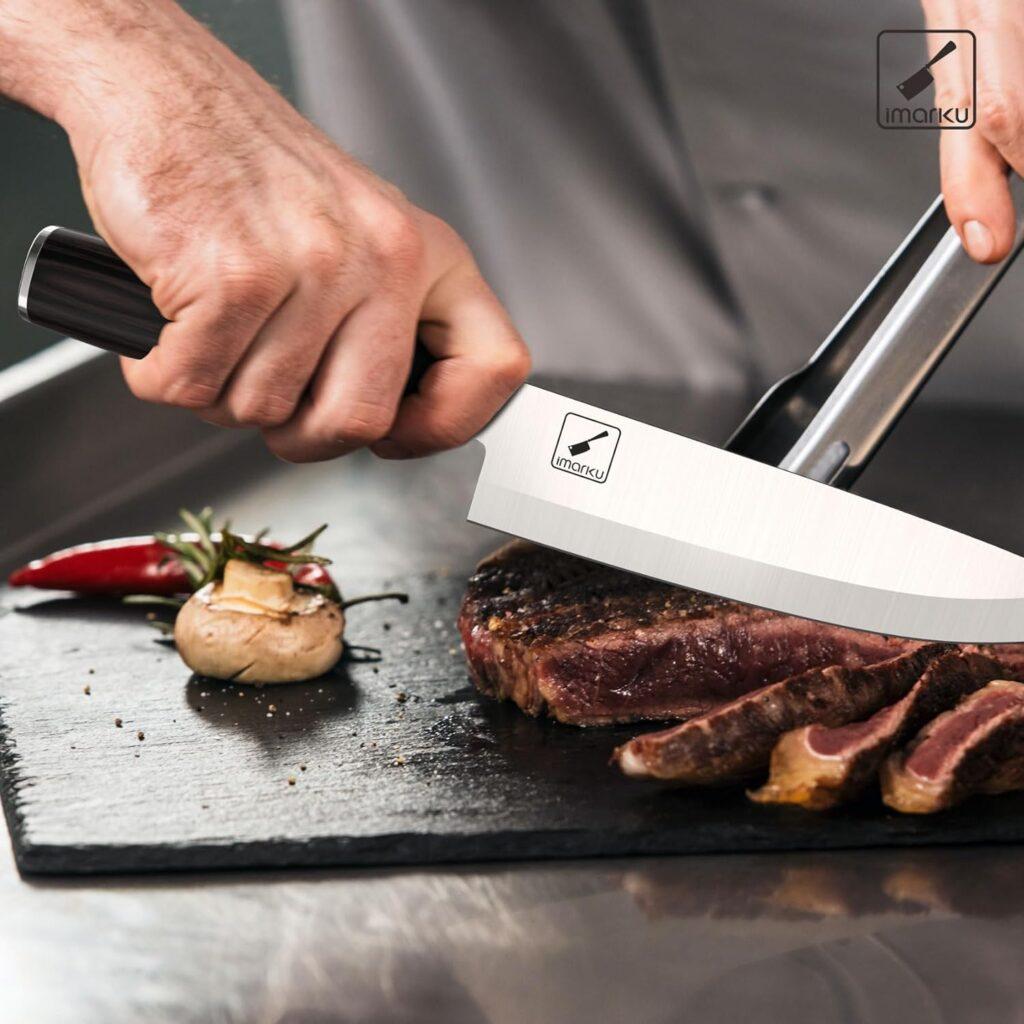 imarku Chef Knife - 8 Inch Pro Kitchen Knife, German High Carbon Stainless Steel EN 1.4116 Japanese Knife, Chefs Knives with Ergonomic Handle, Single Edge Ultra Sharp Knife with Gift Box