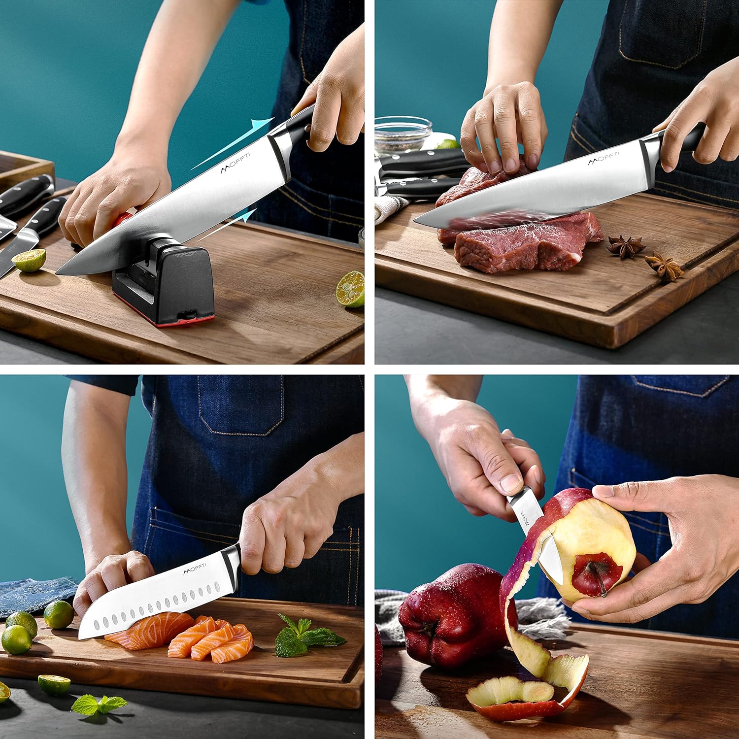 MOFFTI Chef Knife Set product reviewed by Knives Reviewed