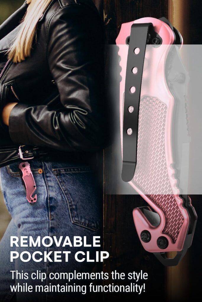 2,95” Serrated Blade Pocket Knife - Black Folding Knife with Glass Breaker and Seatbelt Cutter - Small EDC Knife with Pocket Clip for Men Women - Sharp Tactical Camping Survival Hiking Knives 6680 2,95” Serrated Blade Pocket Knife - Black Folding Knife with Glass Breaker and Seatbelt Cutter - Small EDC Knife with Pocket Clip for Men Women - Sharp Tactical Camping Survival Hiking Knives 6680