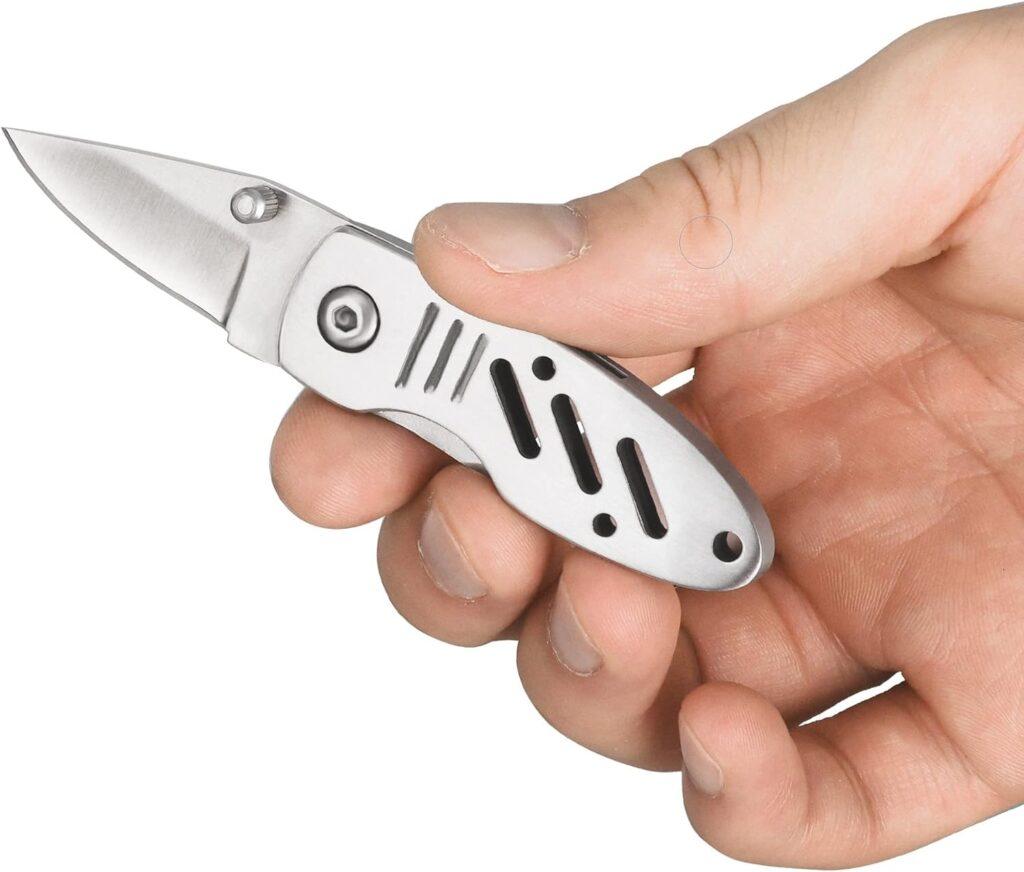 BARRYSAIL Mini Keychain Knife, 1pc Small Folding Pocket Knife with Liner Lock, 1.6 Inch Blade, Perfect Edc Tool for Women Teens