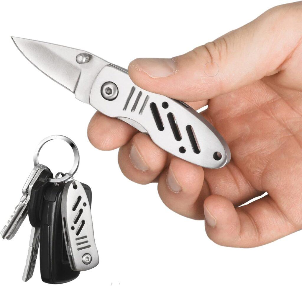 BARRYSAIL Mini Keychain Knife, 1pc Small Folding Pocket Knife with Liner Lock, 1.6 Inch Blade, Perfect Edc Tool for Women Teens