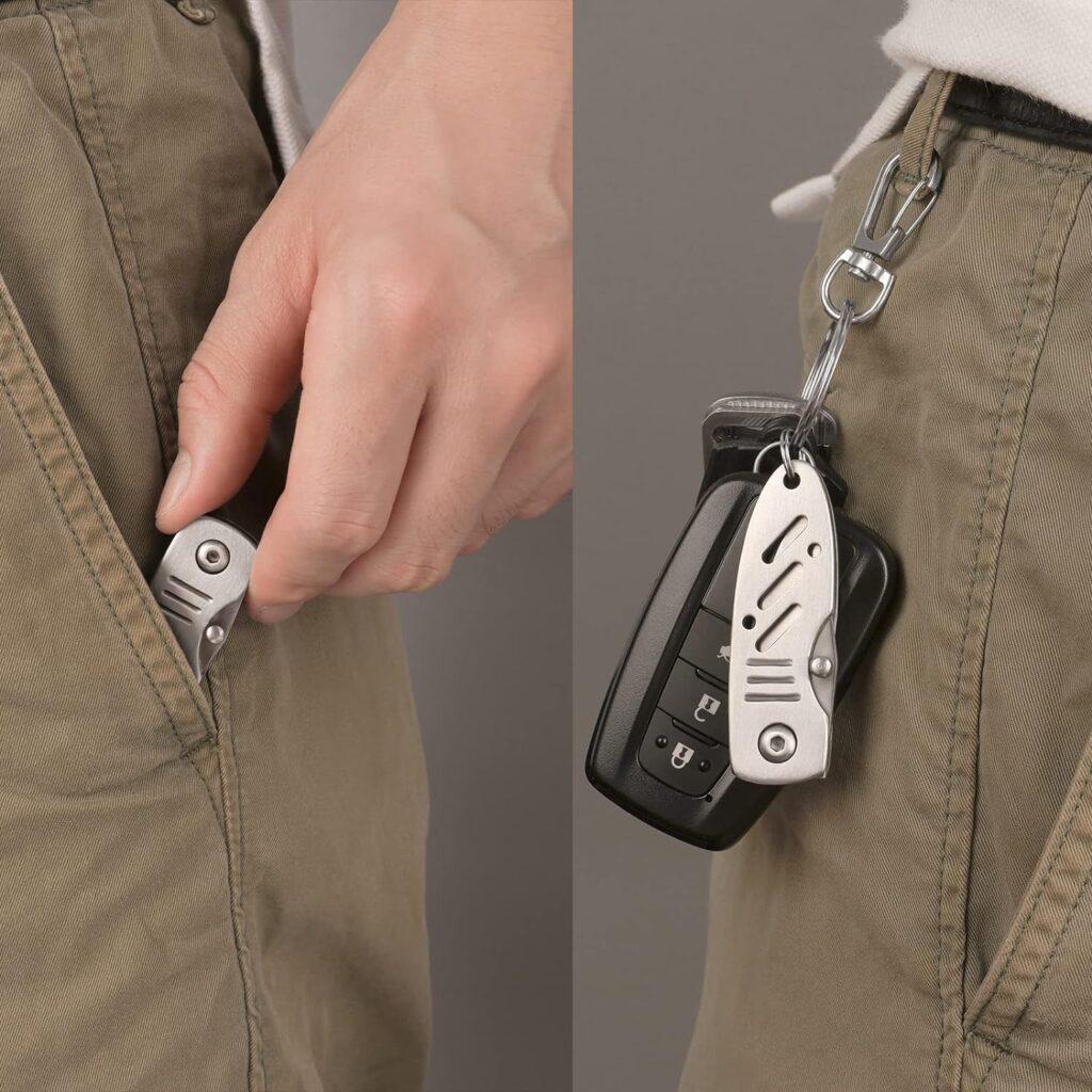 BARRYSAIL Mini Keychain Knife, 1pc Small Folding Pocket Knife with Liner Lock, 1.6 Inch Blade, Perfect Edc Tool for Women Teens
