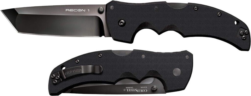 Cold Steel Recon 1 Series Tactical Folding Knife with Tri-Ad Lock and Pocket Clip - Made with Premium CPM-S35VN Steel