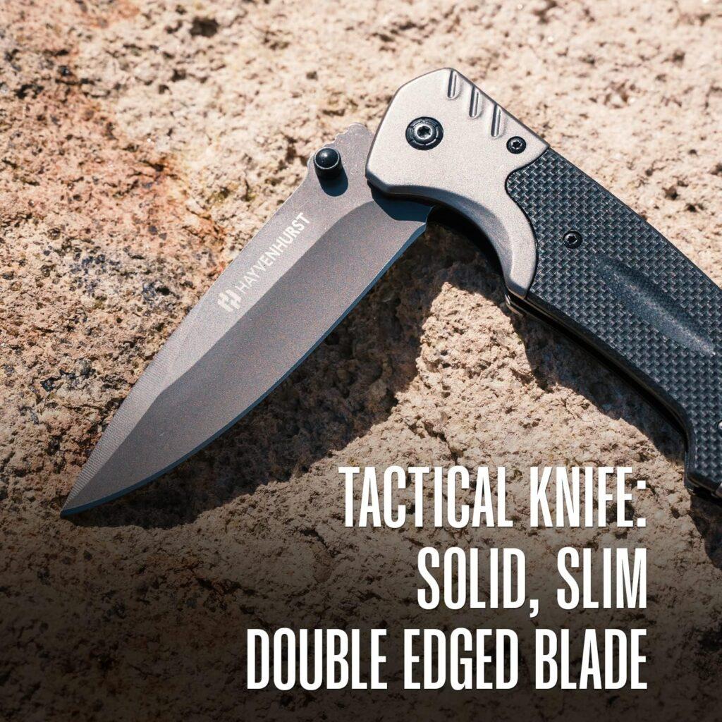 Hayvenhurst Tactical - Folding Knife - EDC Knife - Pocket Knife For Men With Pointed Stainless Steel Blade and Aluminium Handle - Everyday Carry Knife With Pocketclip, Bottle Opener Hayvenhurst Tactical - Folding Knife - EDC Knife - Pocket Knife For Men With Pointed Stainless Steel Blade and Aluminium Handle - Everyday Carry Knife With Pocketclip, Bottle Opener
