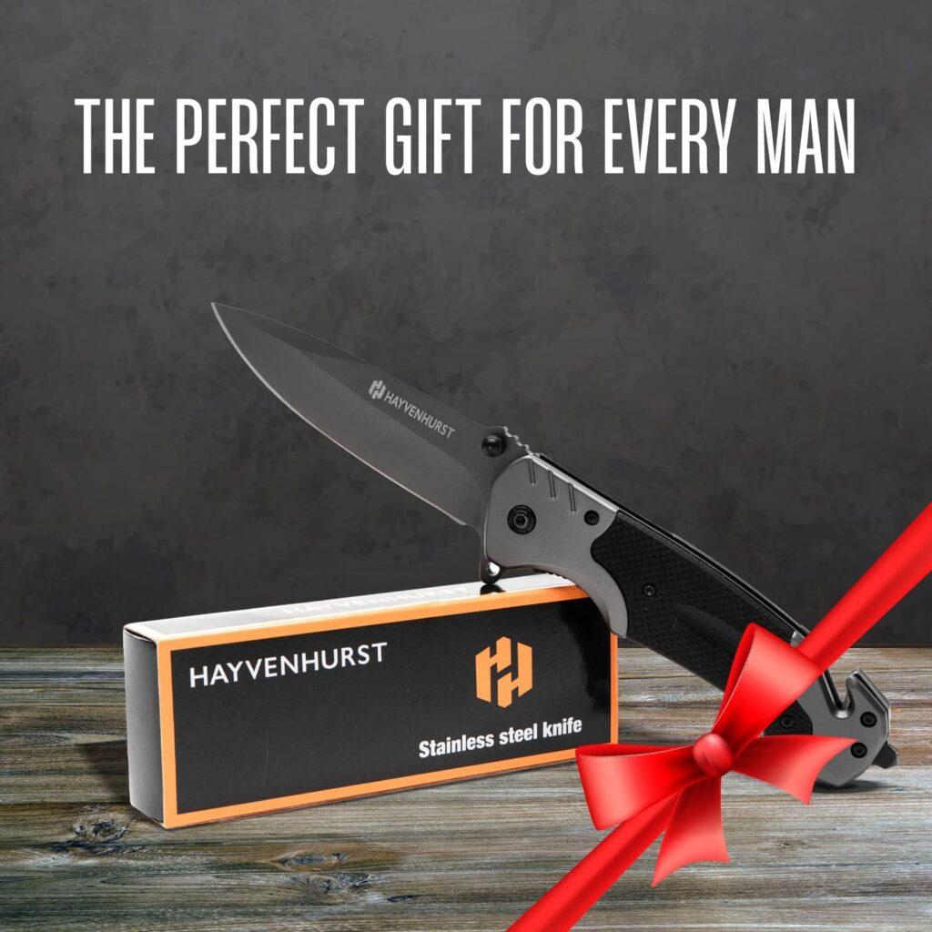 Hayvenhurst Tactical - Folding Knife - EDC Knife - Pocket Knife For Men With Pointed Stainless Steel Blade and Aluminium Handle - Everyday Carry Knife With Pocketclip, Bottle Opener Hayvenhurst Tactical - Folding Knife - EDC Knife - Pocket Knife For Men With Pointed Stainless Steel Blade and Aluminium Handle - Everyday Carry Knife With Pocketclip, Bottle Opener