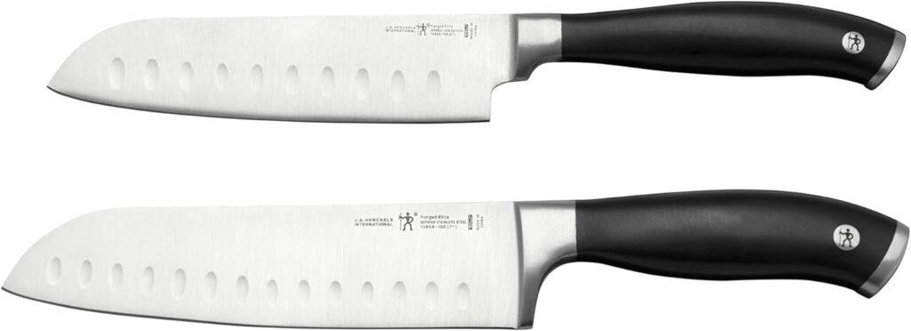 HENCKELS Forged Elite Razor-Sharp 2-Piece Santoku Knife Set, German Engineered Informed by 100+ Years of Mastery HENCKELS Forged Elite Razor-Sharp 2-Piece Santoku Knife Set, German Engineered Informed by 100+ Years of Mastery