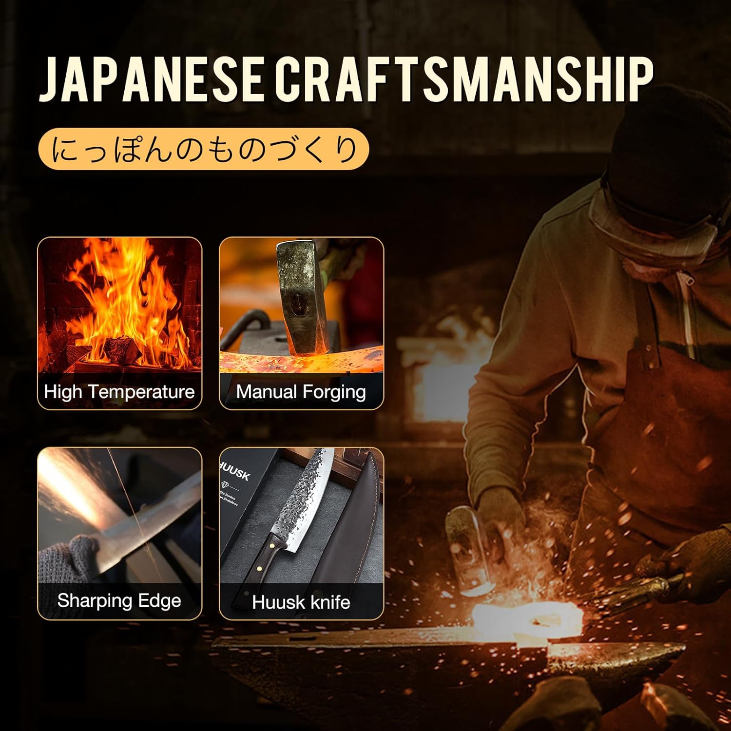 Huusk Knife Japan Kitchen Upgraded product reviewed by Knives Reviewed