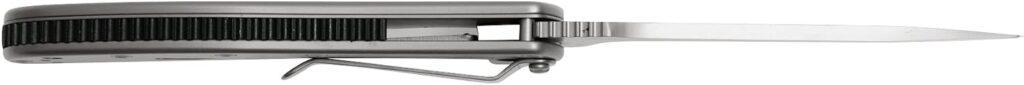 Kershaw Volt SS Folding Pocketknife, 3.5 8Cr13MoV Stainless Steel Drop Point Plain Edge Blade, Assisted One Hand Opening, 3 Position Pocket Clip,Grey