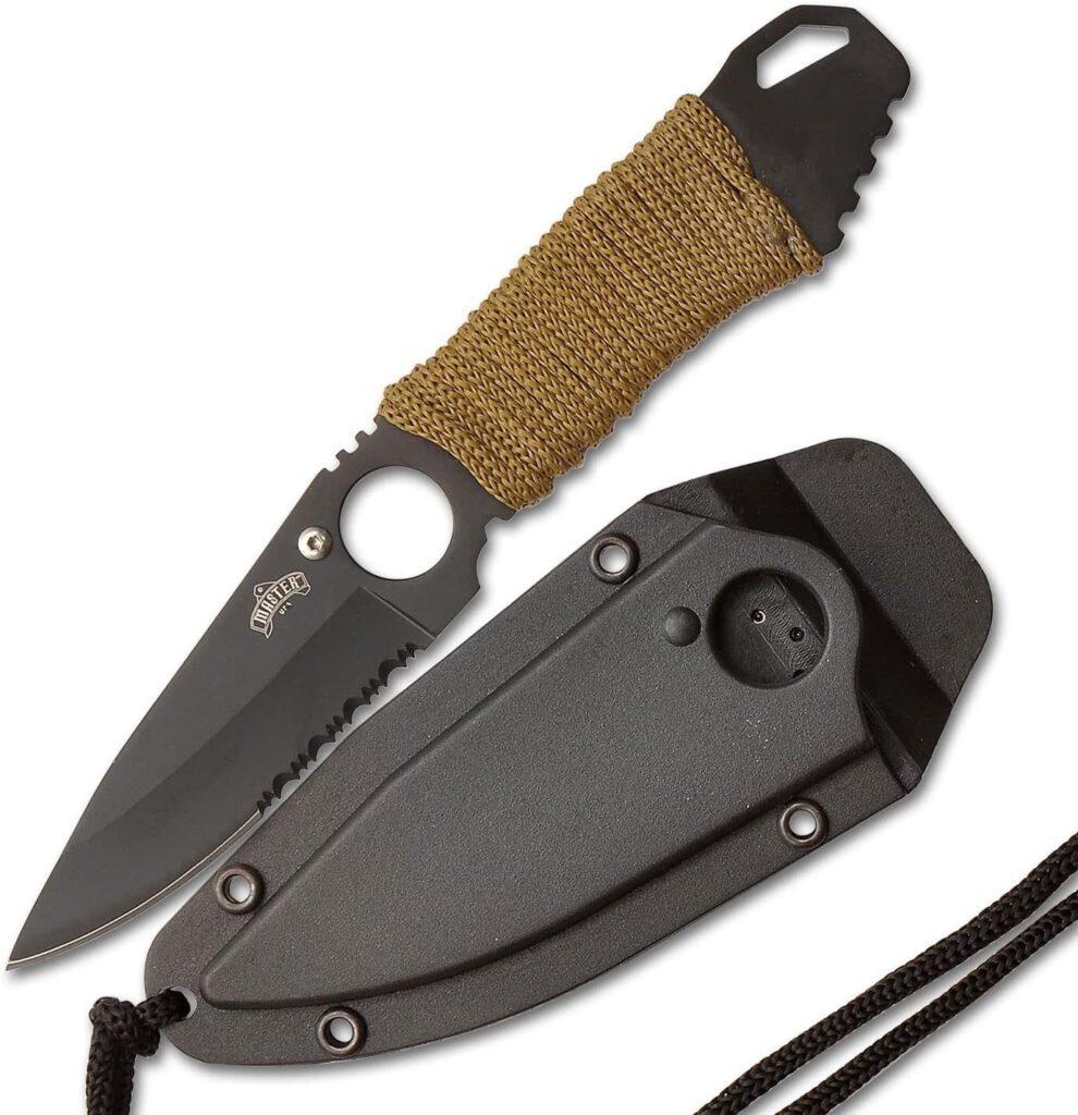 Master USA MU-1121 Series Tactical Fixed Blade Neck Knife, Half-Serrated Blade, 6-3/4-Inch Overall Master USA MU-1121 Series Tactical Fixed Blade Neck Knife, Half-Serrated Blade, 6-3/4-Inch Overall