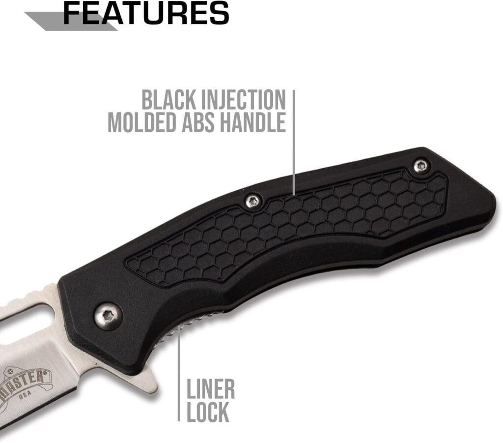 MASTER USA – Spring Assisted Open Folding Knife – Satin Finish Stainless Steel Blade, Black Injection Molded ABS Handle with Pocket Clip, Tactical, EDC, Self Defense- MU-A094S,Silver MASTER USA – Spring Assisted Open Folding Knife – Satin Finish Stainless Steel Blade, Black Injection Molded ABS Handle with Pocket Clip, Tactical, EDC, Self Defense- MU-A094S,Silver