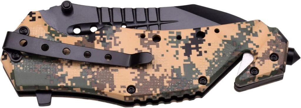MTech USA – Spring Assisted Folding Knife – Stainless Steel Blade, Aluminum Handle w/ Embossed Flag, Rope Cutter, Glass Punch, Pocket Clip - Hunting, Camping, Survival, Tactical, EDC – MT-A845F MTech USA – Spring Assisted Folding Knife – Stainless Steel Blade, Aluminum Handle w/ Embossed Flag, Rope Cutter, Glass Punch, Pocket Clip - Hunting, Camping, Survival, Tactical, EDC – MT-A845F
