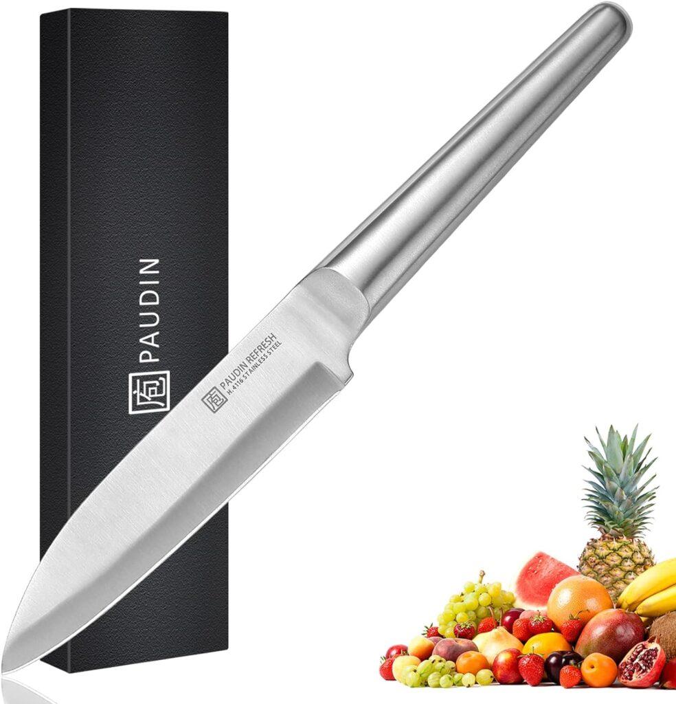 PAUDIN Chef Knife with Sheath- Pro Kitchen Knife 8 Inch Chefs Knives with High Carbon Stainless Steel, Sharp Knife with Ergonomic Handle for Home Kitchen Restaurant PAUDIN Chef Knife with Sheath- Pro Kitchen Knife 8 Inch Chefs Knives with High Carbon Stainless Steel, Sharp Knife with Ergonomic Handle for Home Kitchen Restaurant