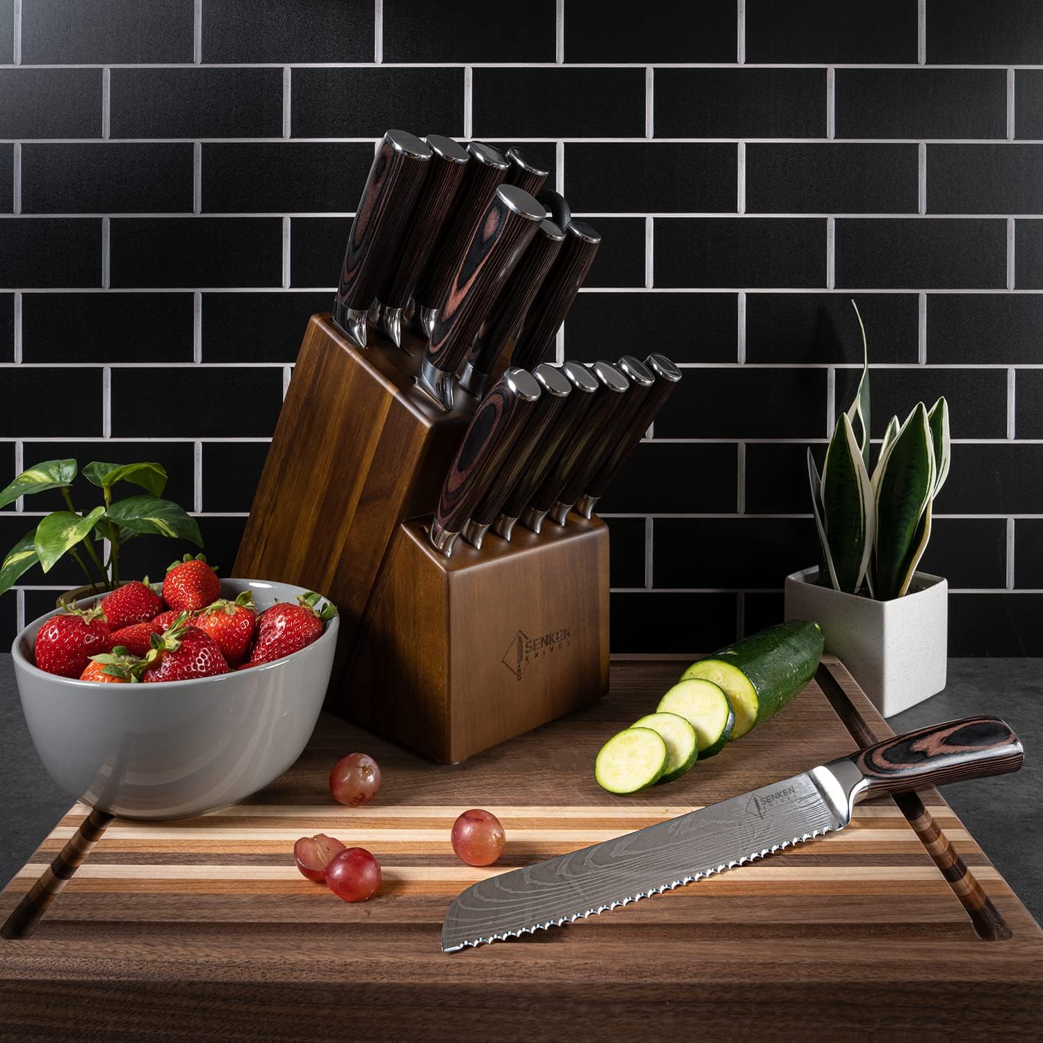 SENKEN 16-Piece Kitchen Knife Block Set product reviewed by Knives Reviewed
