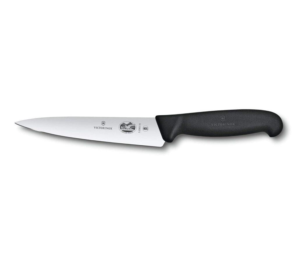 Victorinox Swiss Army 5.2003.15-X8 Fibrox Straight Chefs Knife Black 6 in Victorinox Swiss Army 5.2003.15-X8 Fibrox Straight Chefs Knife Black 6 in