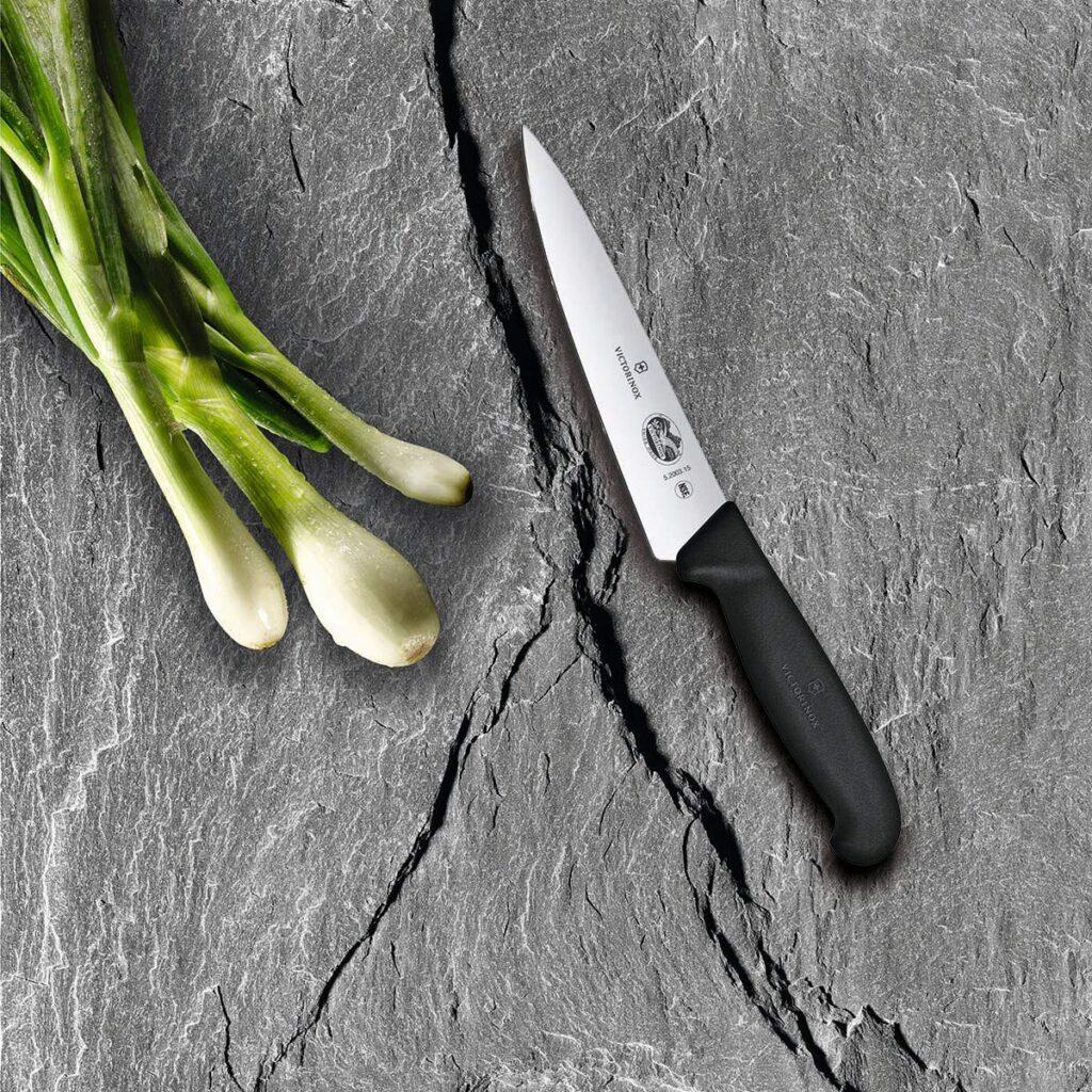 Victorinox Swiss Army 5.2003.15-X8 Fibrox Straight Chefs Knife Black 6 in Victorinox Swiss Army 5.2003.15-X8 Fibrox Straight Chefs Knife Black 6 in