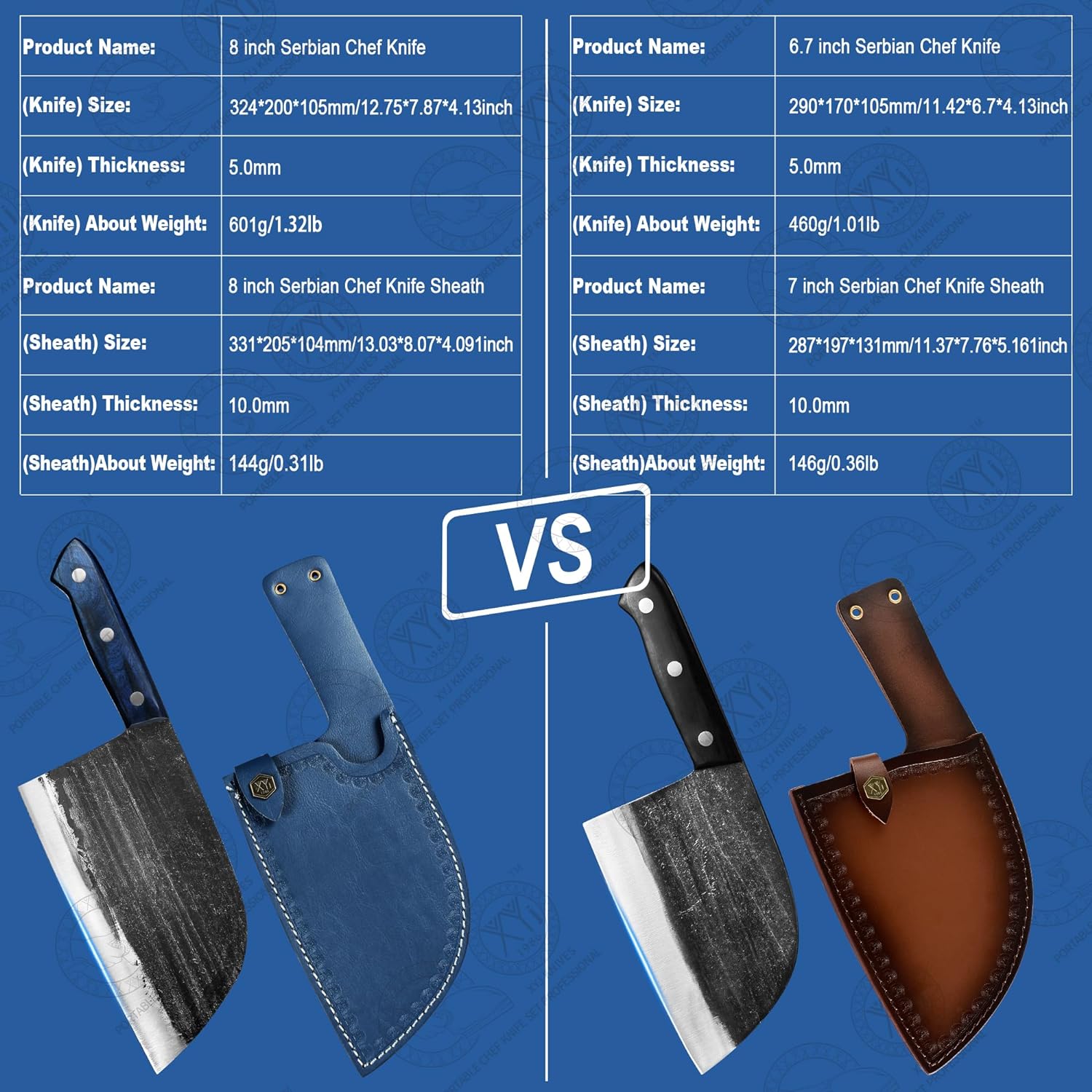 XYJ Authentic Full Tang Serbian Chef’s Knife product reviewed by Knives Reviewed